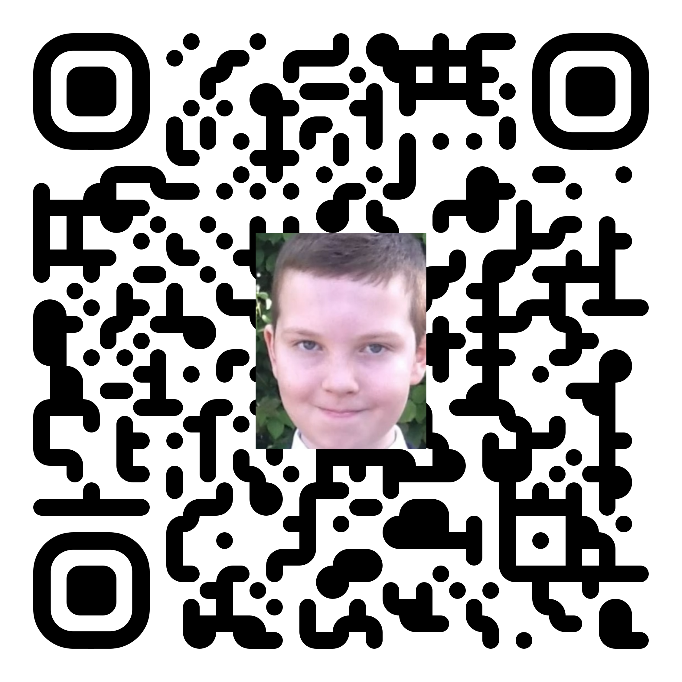 QR Code to this website with Reuben Year 6 in the middle